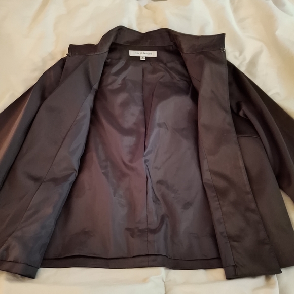 Harve Benard Women's Brown Trench Style Cropped Open Front Jacket - Picture 7 of 9